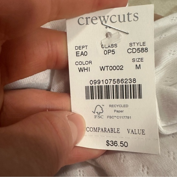 J crew Girls' long-sleeve pointelle tee - Picture 2 of 2